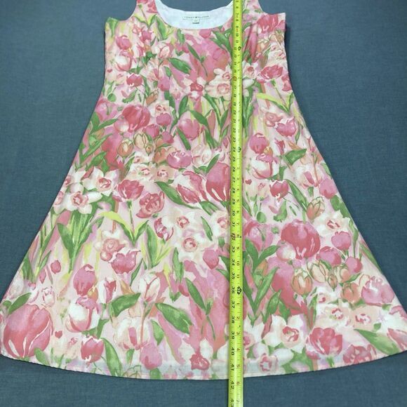 Tommy Hilfiger Mini Shift Dress Women 8 Pink Green Floral Sleeveless Beachy Boho - Picture 11 of 14